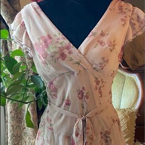 Vintage burgundy dress floral design